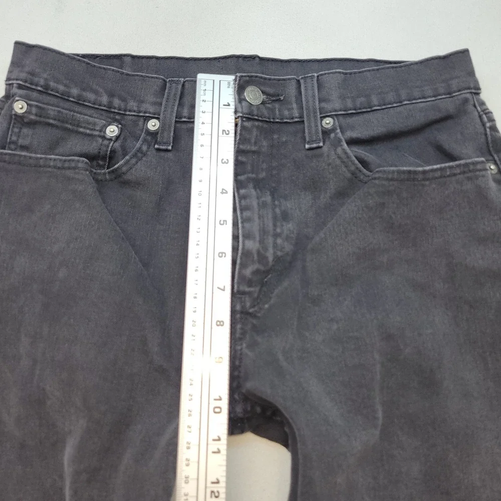 Levi's 502 Regular Taper Jeans Mens 32x32 Black Denim Stretch Mid Rise